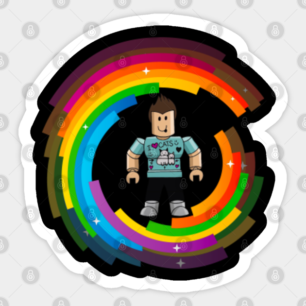 Colorful Roblox Denis Daily Roblox Sticker Teepublic - what game is denisdaily playing on roblox right now