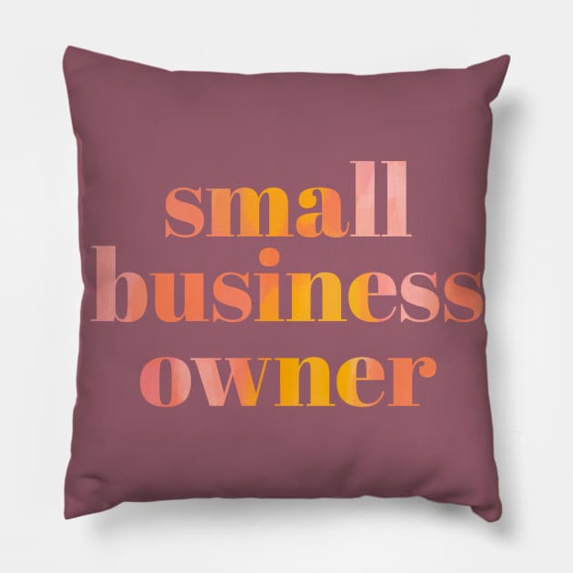 Small Business Owner Pink Rainbow Pillow by Bohemian Designer