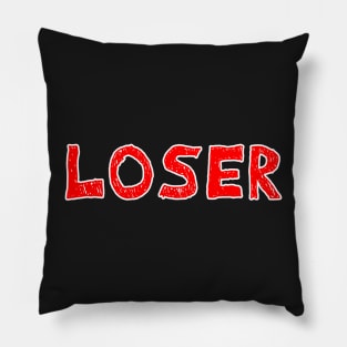 Copy of Loser red  black outline Pillow