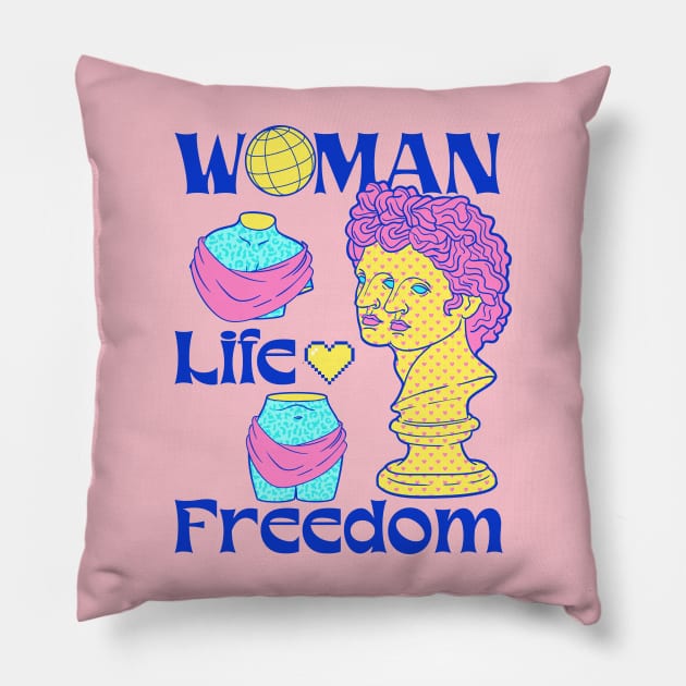 "Just A Girl Who Chooses Happy And Freedom In Life " Pillow by i am Cuta