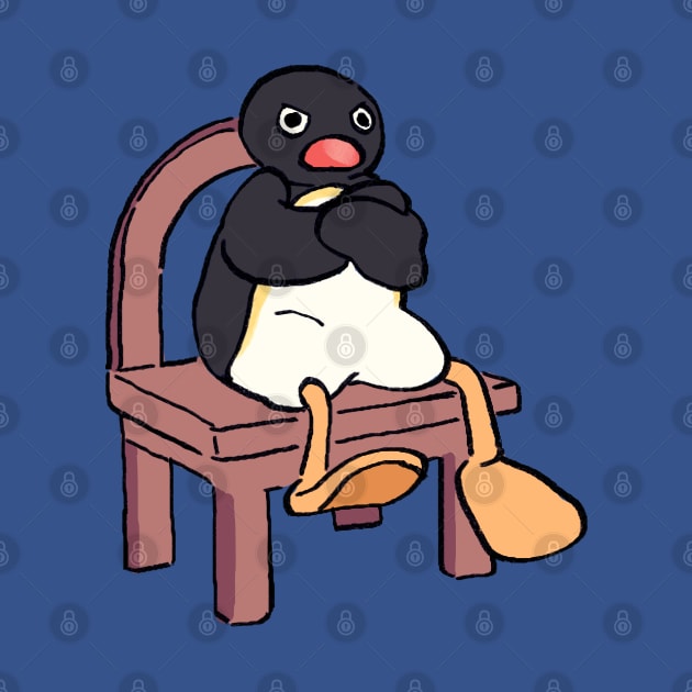 sulking sitting penguin meme / pingu by mudwizard
