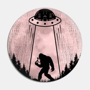 Bigfoot Ufo Abduction - Funny Sasquatch Alien Pin