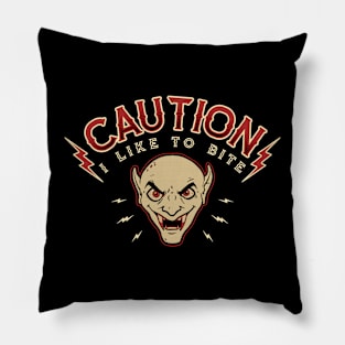 Caution Vampire Bite Pillow