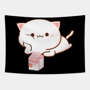 Cat Strawberry Milk Anime Japanese Kawaii Tapestry