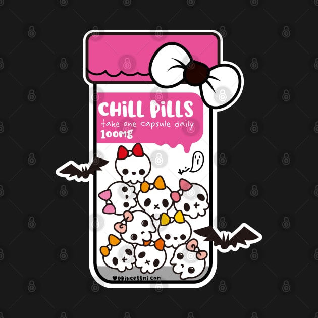 chill pills cute skull cartoon by princessmi-com