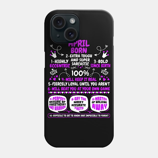 April Born Phone Case by MCALTees