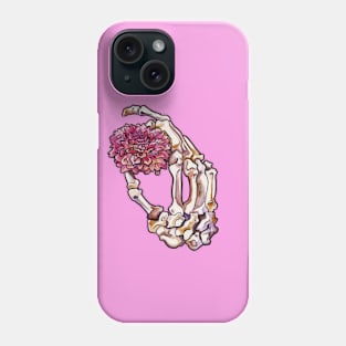 Skeletal Hand and Dahlia Phone Case