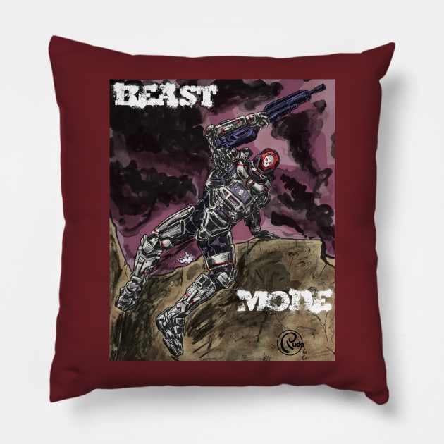 Beast Mode! Pillow by Rudeman