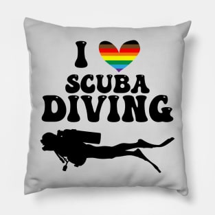 I Heart Scuba Diving (QPoC Flag) Pillow