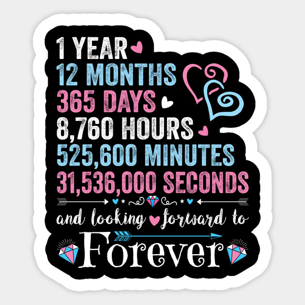 1st Wedding Anniversary Tshirt Matching Couple 1 Year Wedding