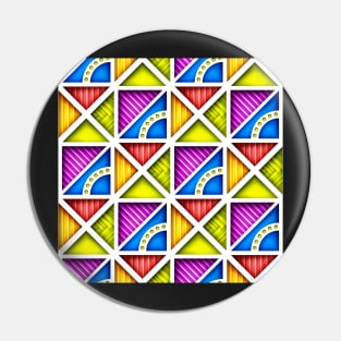 3d Geometric Pattern, Triangular Motifs Pin