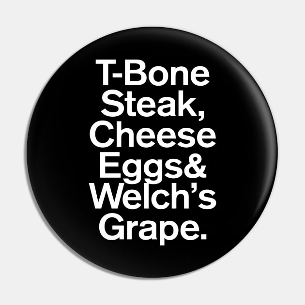 Guest Check 4409-1 - T-Bone Steak, Cheese Eggs, Welch's Grape Pin by GuuuExperience