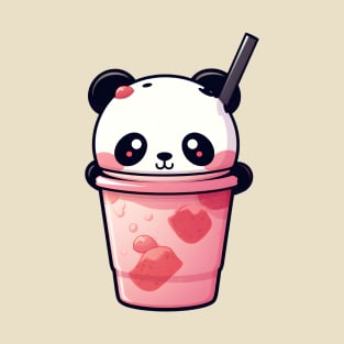 Cute little panda in a cup of bubble tea T-Shirt