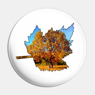 Maple Leaf Outline (Fall Colors) Pin