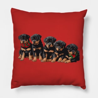 Merry Chrismutts Christmas Holiday Puppies Pillow