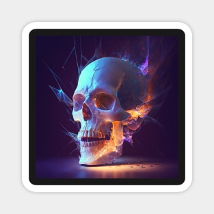 Light Fire Skull Art Magnet