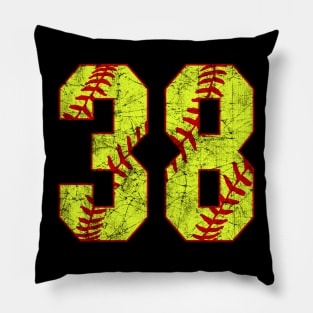 Fastpitch Softball Number 38 #38 Softball Shirt Jersey Uniform Favorite Player Biggest Fan Pillow