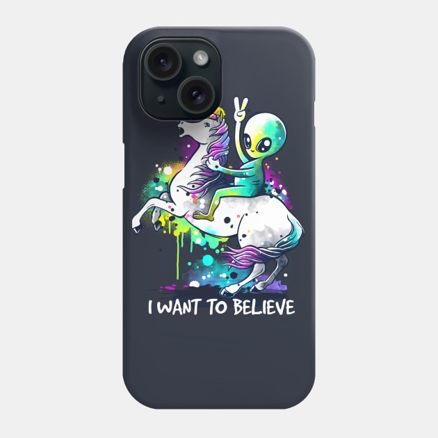 I want to believe watercolor Phone Case by NemiMakeit