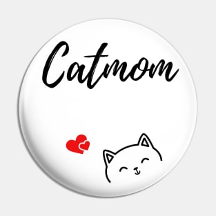 Catmom design with cute cat and hearts Pin