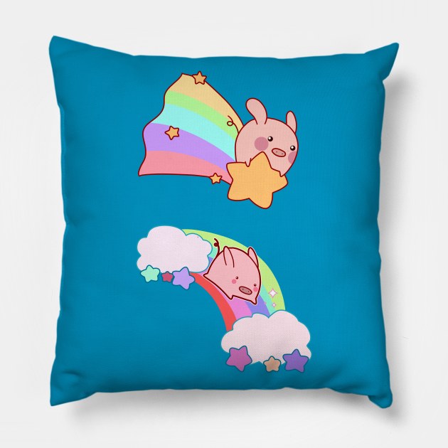 Rainbow Pigs Pillow by saradaboru