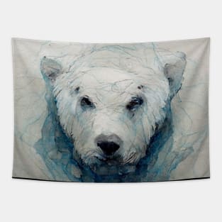 Majestic Polar Bear face in the Artic Cold. Tapestry