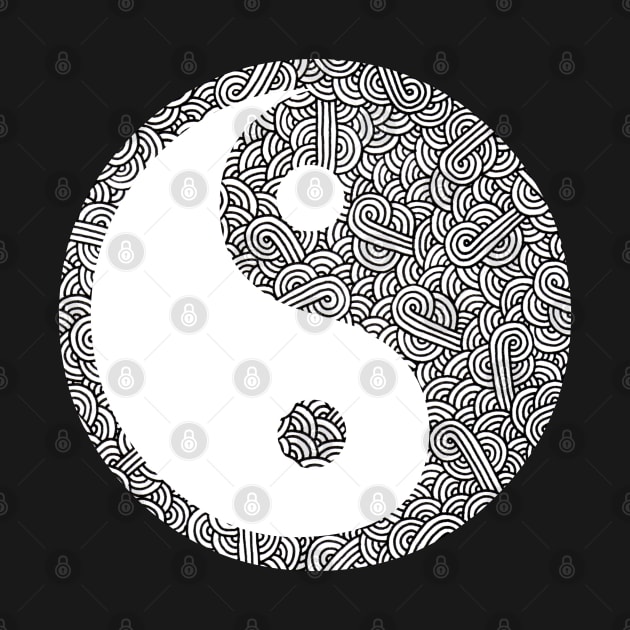 Black and white swirls doodles Yin Yang by Savousepate