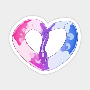 Ball Python Heart (Bi Pride Design) Magnet