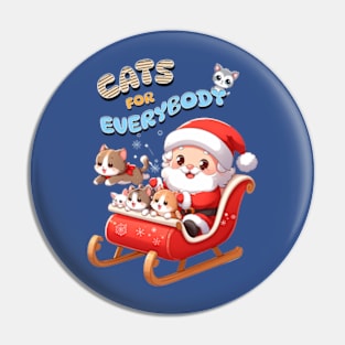 Cats for everybody on Santas sleigh Pin