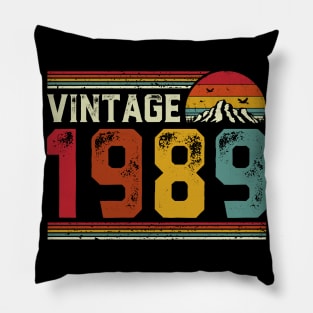 Vintage 1989 Birthday Gift Retro Style Pillow