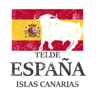 Spanien Telde Islas Canarias Urlaub Stier Flagge T-Shirt