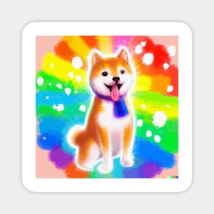 Rainbow Shiba Inu Magnet