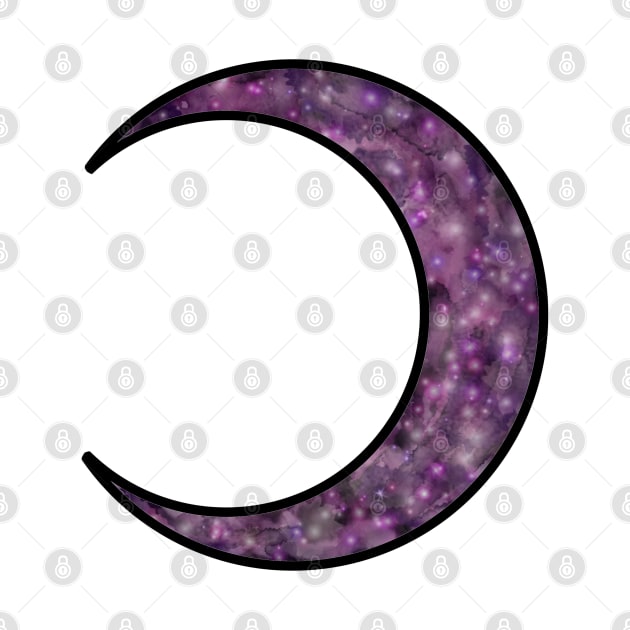 Galaxy Crescent Moon - Crescent Moon Facing Left - Galaxy Waxing Crescent by Tilila