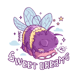 Sweet Dreams Are Made of Bees - Buzzing Slumber Illustration T-Shirt