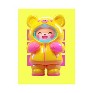 AKBLM - KUMA CANT AWAIT RAINY SEASON うき TO WEAR HIS NEW RAIN BOOTS | KAWAII ANIME 3D MASCOT T-Shirt