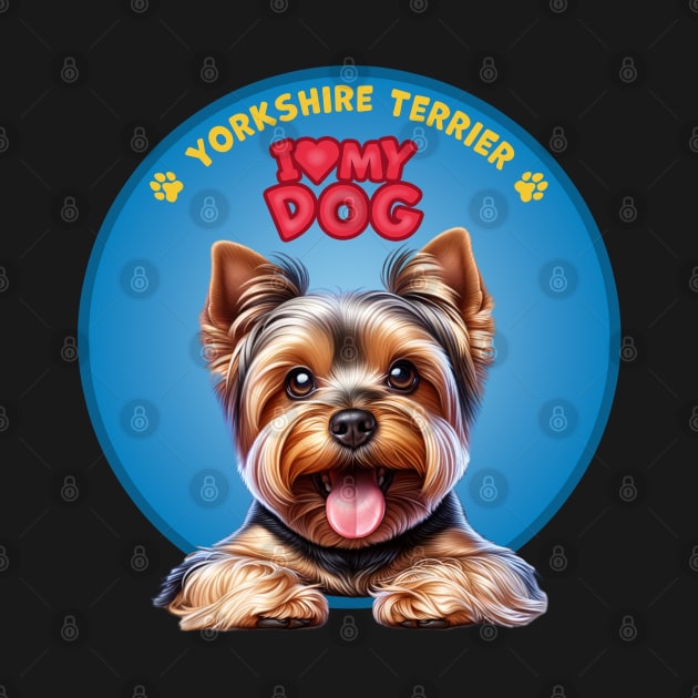 I Love my dog Yorkshire Terrier by SergioArt