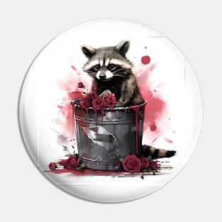 Sad raccoon Valentines day Pin