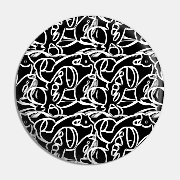 Pattern Drawing Abstract White / Black Pin by k-creatif