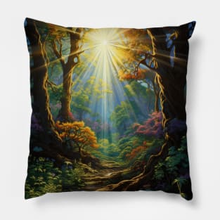 Radiant Forest Pathway Pillow