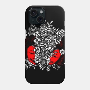 Red geisha with white flowers Phone Case