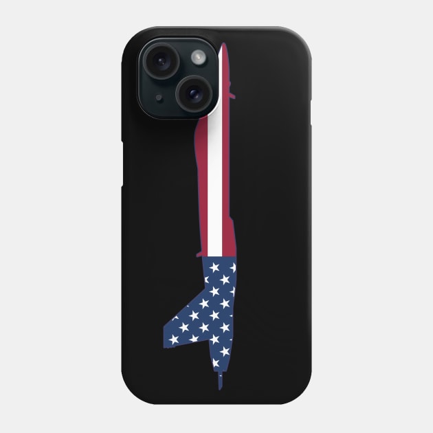 Patriotic F/A-18 Hornet Military Aircraft Silhouette Phone Case by hobrath