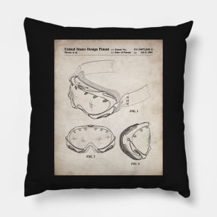 Ski Mask Patent - Ski Instructor Ski Fan Art - Antique Pillow