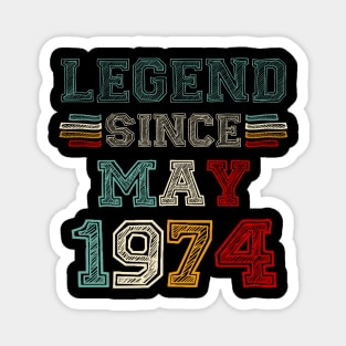 49 Years Old Legend Since May 1974 49th Birthday Magnet