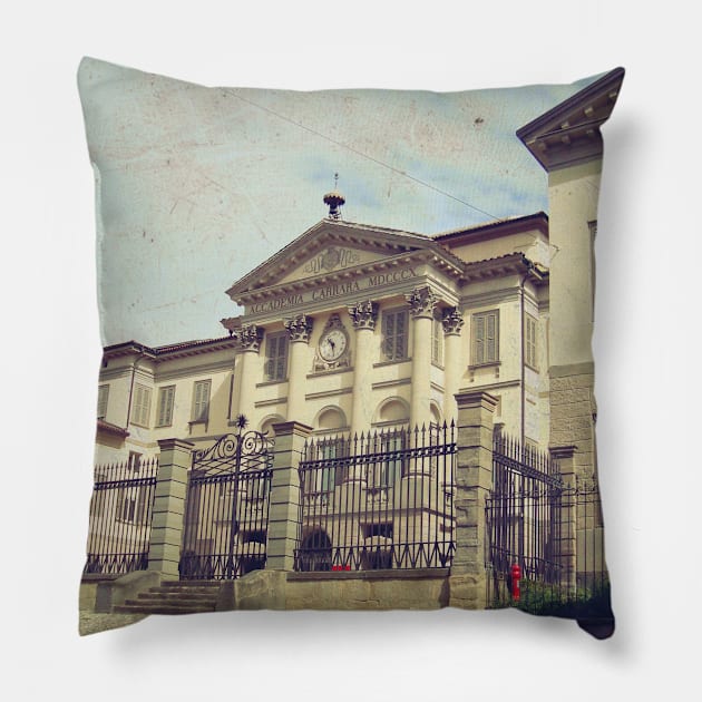 Italy sightseeing trip photography from city scape Milano Bergamo Lecco Pillow by BoogieCreates