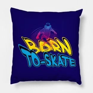 Skateboard Design, multi color design Pillow