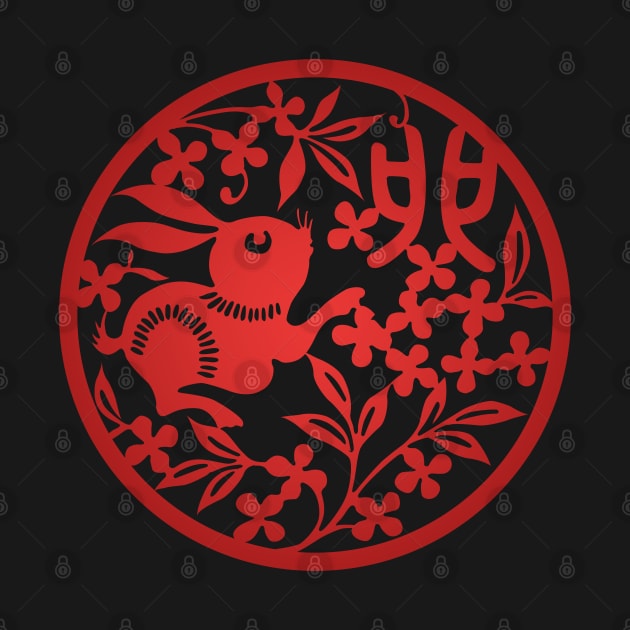 Chinese Zodiac ver.2 Rabbit in Red by Takeda_Art