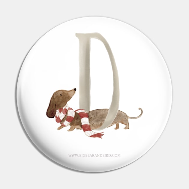 D for Dog Pin by Big Bear and Bird