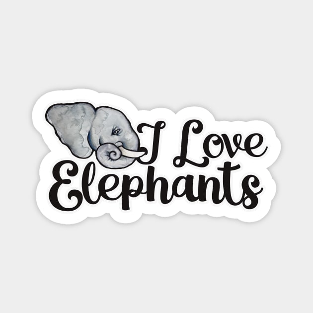 I love elephants Magnet by bubbsnugg