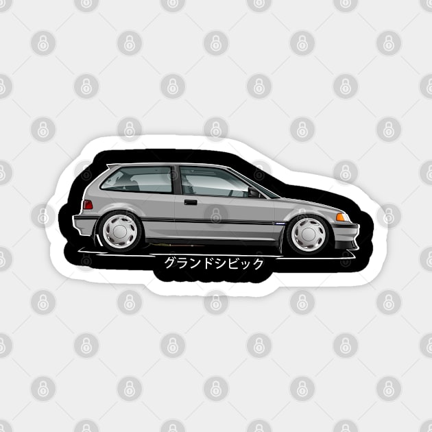 4th GEN CIVIC HATCHBACK EF EE JDM BLACK Magnet by hoodroot