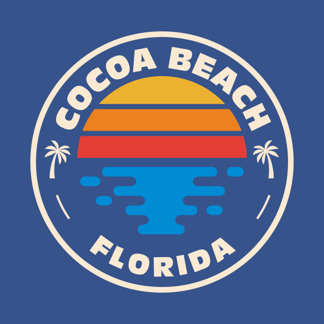 Retro Cocoa Beach Florida Vintage Beach Surf Emblem by Now Boarding