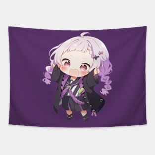 RAWR Purple Haired Anime Chibi Tapestry